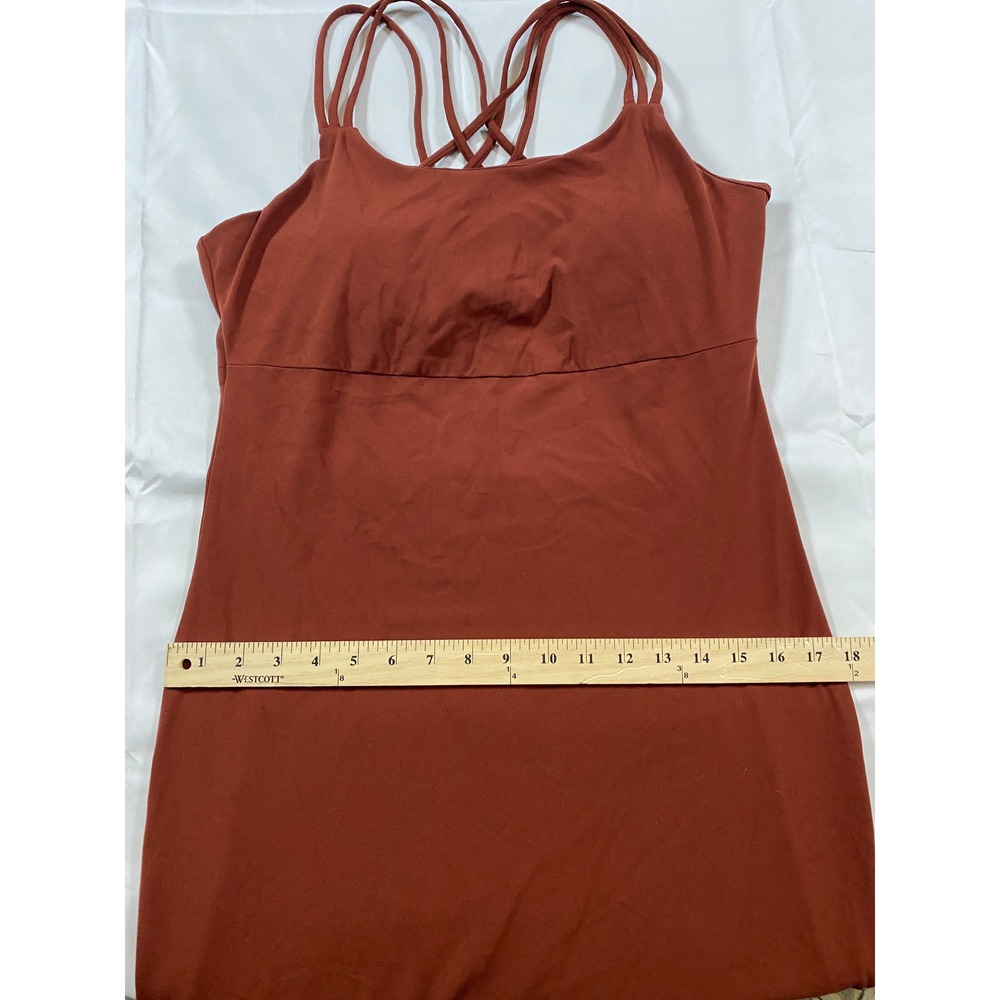 Athleta Hyper Focused Bra Dress Powervita Rust Strappy Back Mini‎ Dress Medium - Picture 12 of 13
